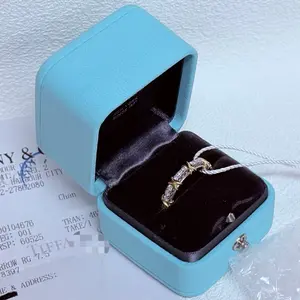 Pre-owned Tiffany & Co. Sixteen Stone Narrow Band Ring, Platinum & Yellow Gold with Diamonds, US Size 7.5