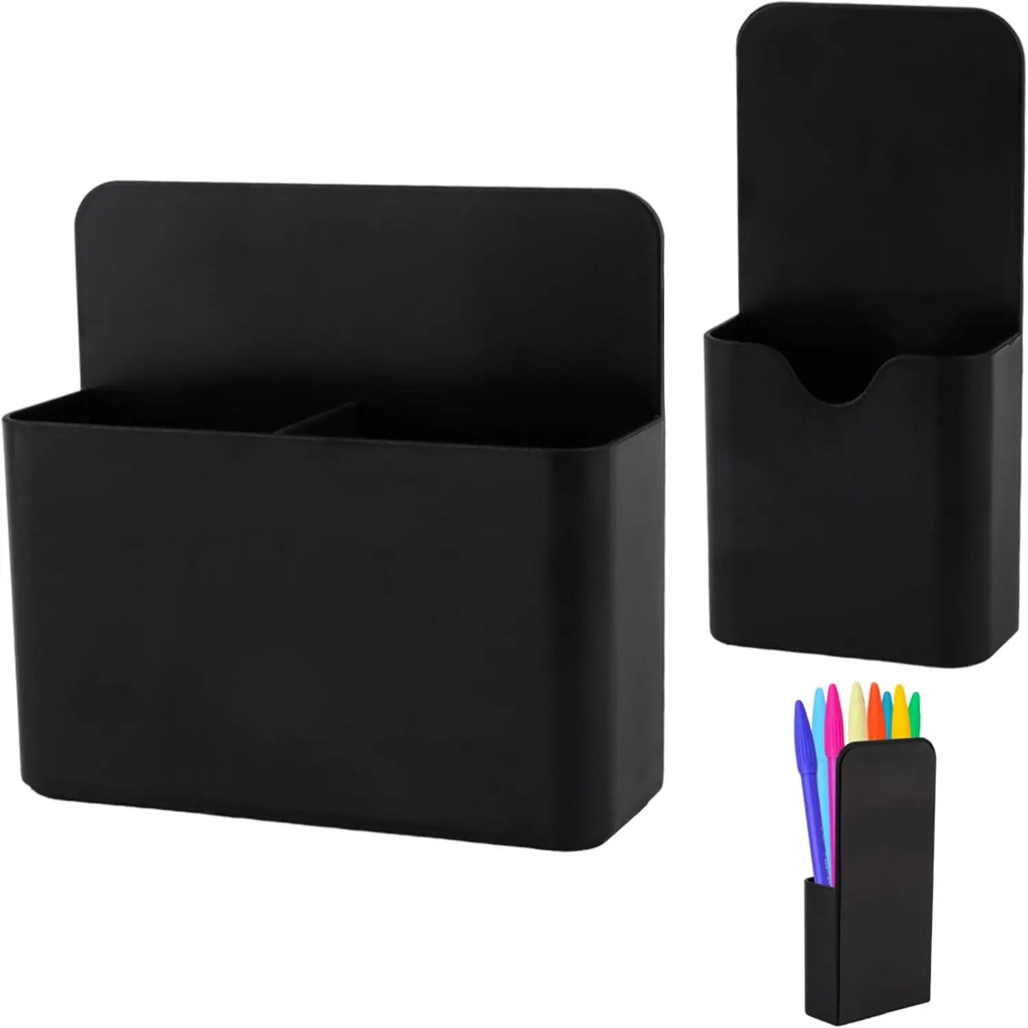 2 Pack Magnetic Dry Erase Marker Holder, Strong Magnet Storage, Home Office Storage, Organize Markers Pens Pencils, Desk Organizers, Desk Accessories, Office Accessory, for Refrigerator Whiteboard Locker