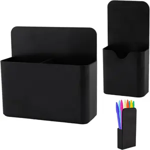 2 Pack Magnetic Dry Erase Marker Holder, Strong Magnet Storage, Organize Markers Pens Pencils, Desk Organizers, for Refrigerator Whiteboard Locker