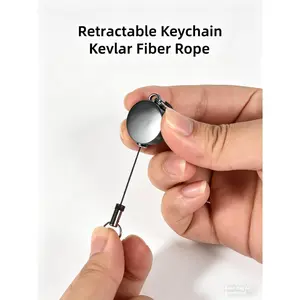 Ultra-low rebound retractable rope keychain ring, anti-lost and anti-theft keychain, key holder, easy-pull buckle