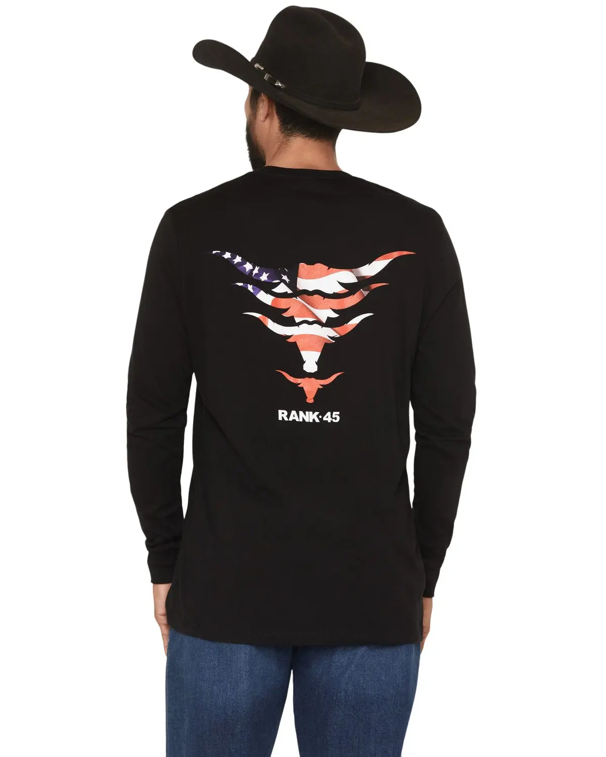Rank 45 Men's 45&Reg; Men'S Stacked Long Sleeve Graphic T-Shirt - Rmfa25t7-Blk