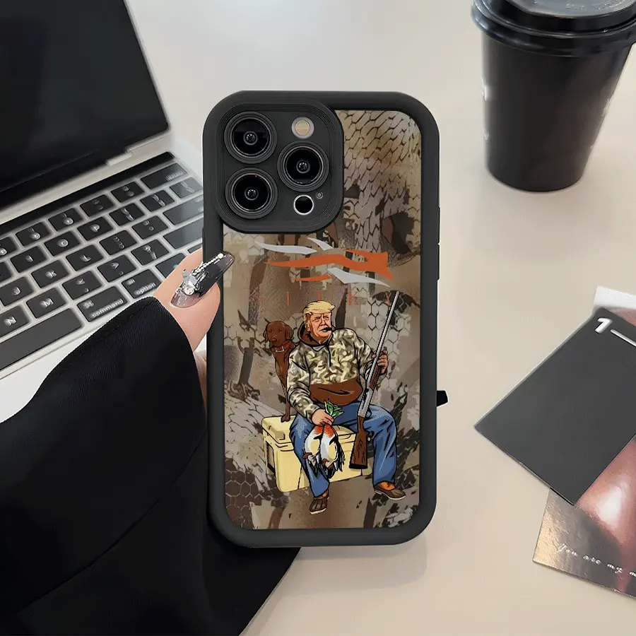 Camouflage Sitk@ Hunter Trump Phone Case, Old School Waterfowl For Compatible with iPhone 13, 14, 15,16