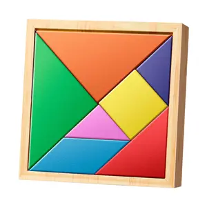 Kids Wooden Tangram Puzzle, Colorful STEM Learning Toy for Kids
