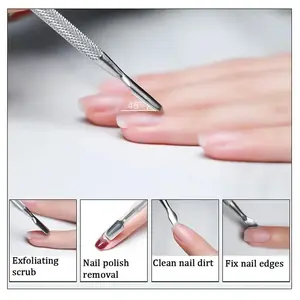 1/2pcs Cuticle Pusher Stainless Steel Dead Skin Cuticle Remover Manicure Cleaner Care Nail Tools Manicure Tools Repousse Cuticule