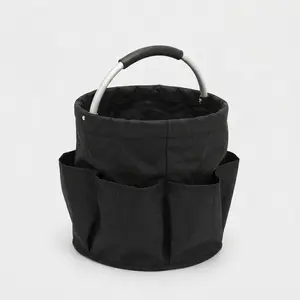 Foldable Storage Basket, 1 Count Multi-Functional Garden Tool Tote with 6 Pockets, Portable Organizer Bag with Rounded Handle for Home, Office, Dormitory and Outdoor Use, Poolside Storage Baskets