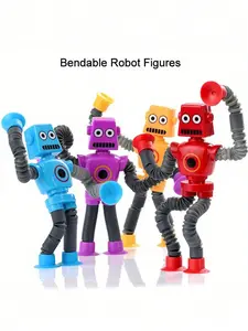 1pc Bendable Robot Figures, Telescopic Suction Cup Robot Toy, Telescopic Pop Tubes, Fidget Tubes Sensory Toys For Girls Boys,Bot,Toys Boys,Sensory Toy