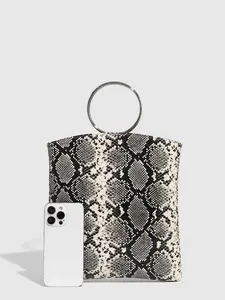 Punk Style Snake Skin Handbag, Large Capacity Square Bag, High-End Feel, Women's Fashion Accessory, Fashionable Patterned Bag, Trendy Handbag, Perfect for Daily Use
