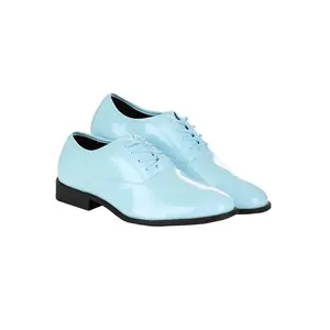 Men's Shiny Powder Blue Tuxedo Shoes