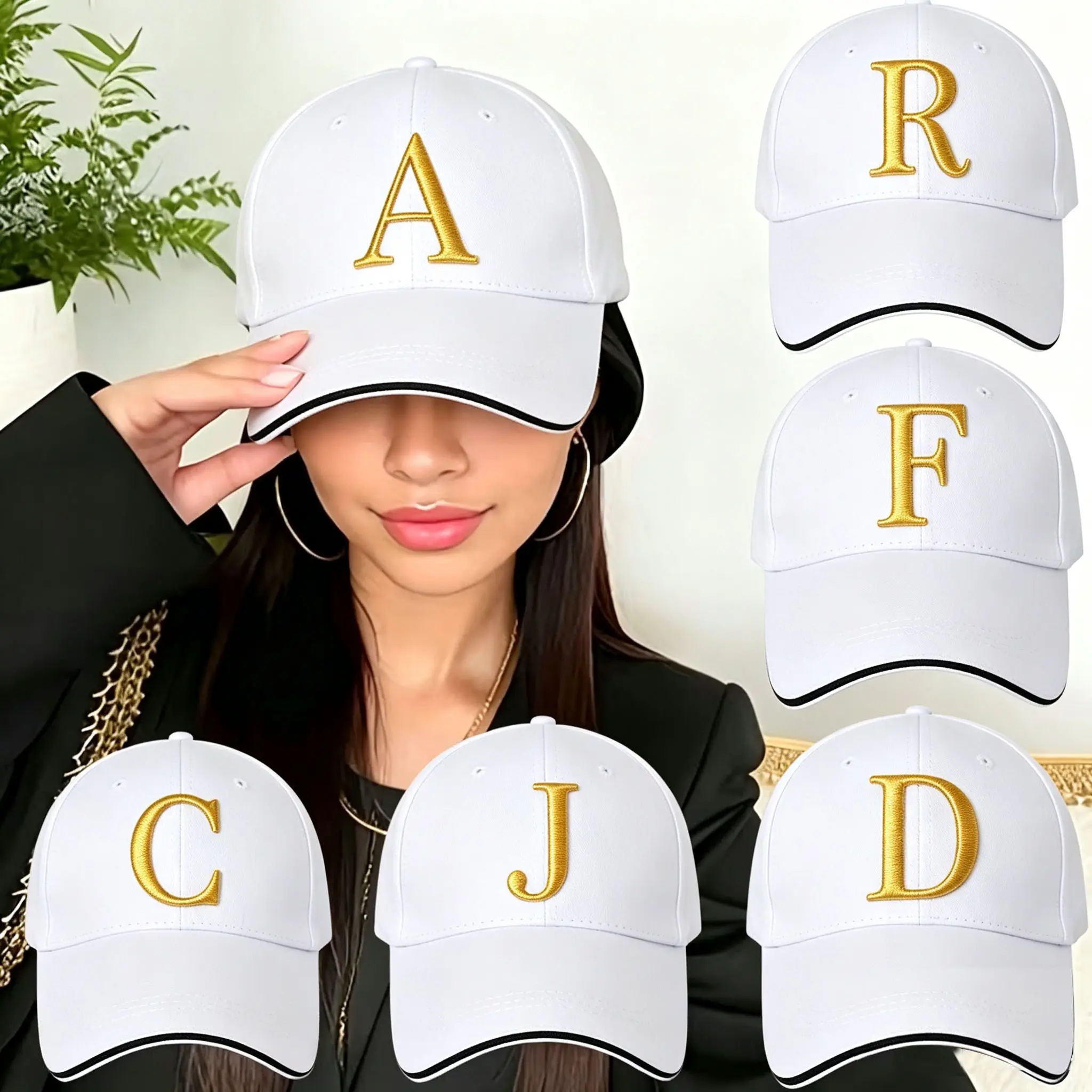 Unisex Wear Initial Letter Embroidery Adjustable Low Profile Baseball Hat for Men and Women, Vintage Trucker,Lightweight, Breathable, and Quick-drying | Letter Printing '' or '' | Suitable for Outdoor Sports and Travel | Fashionable Hip-hop Dad Hat, Ca