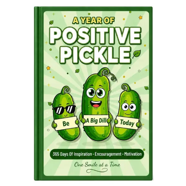 A Year Of Positive Pickle Book Journal (Hardcover), 365 Days of Daily Positive Affirmations, Emotional Support Pickle, Self Help Books, Pickle Gifts