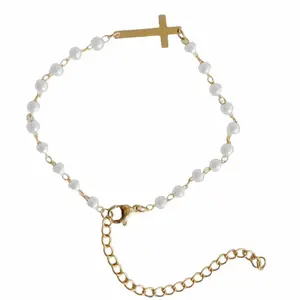 Cross Bead Bracelet - Stylish & Durable Design for Everyday Wear Youth-Friendly Fashion Accessory with Versatile Wear and Durable Construction Trendy Stack Bangle