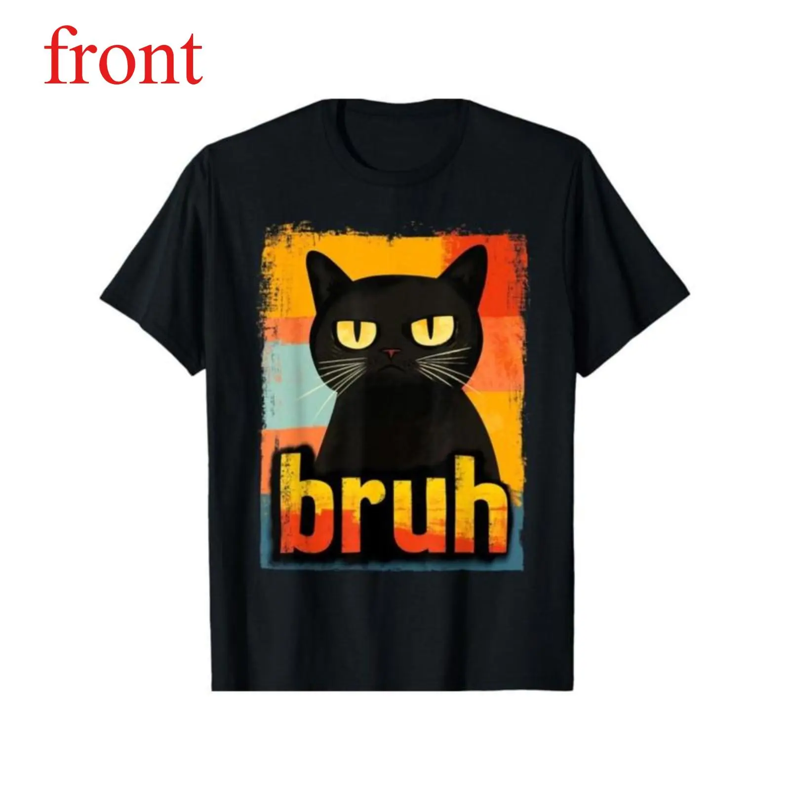 Unisex Cat Bruh Cotton T-Shirt – Vibrant Design, Comfortable Fit, Machine Washable