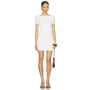 SEVEN WONDERS Kamryn Side Tie Knit Mini Dress in White