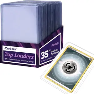 50ct Top Loaders Compatible with Pokemon Trading Card 35pt 3” x 4“ Rigid Sports Cards Protectors, Hard Plastic Sleeves Toploader for MTG, Yugioh, Baseball, Sports Game Trading Card