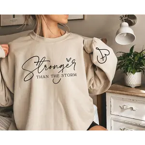 Stronger Than The Storm Sweatshirt, Positive Affirmation Hoodie, Boho Self Care Shirt, Inspirational Sweater, Christian Sweatshirt, Bible Verse Hoodie