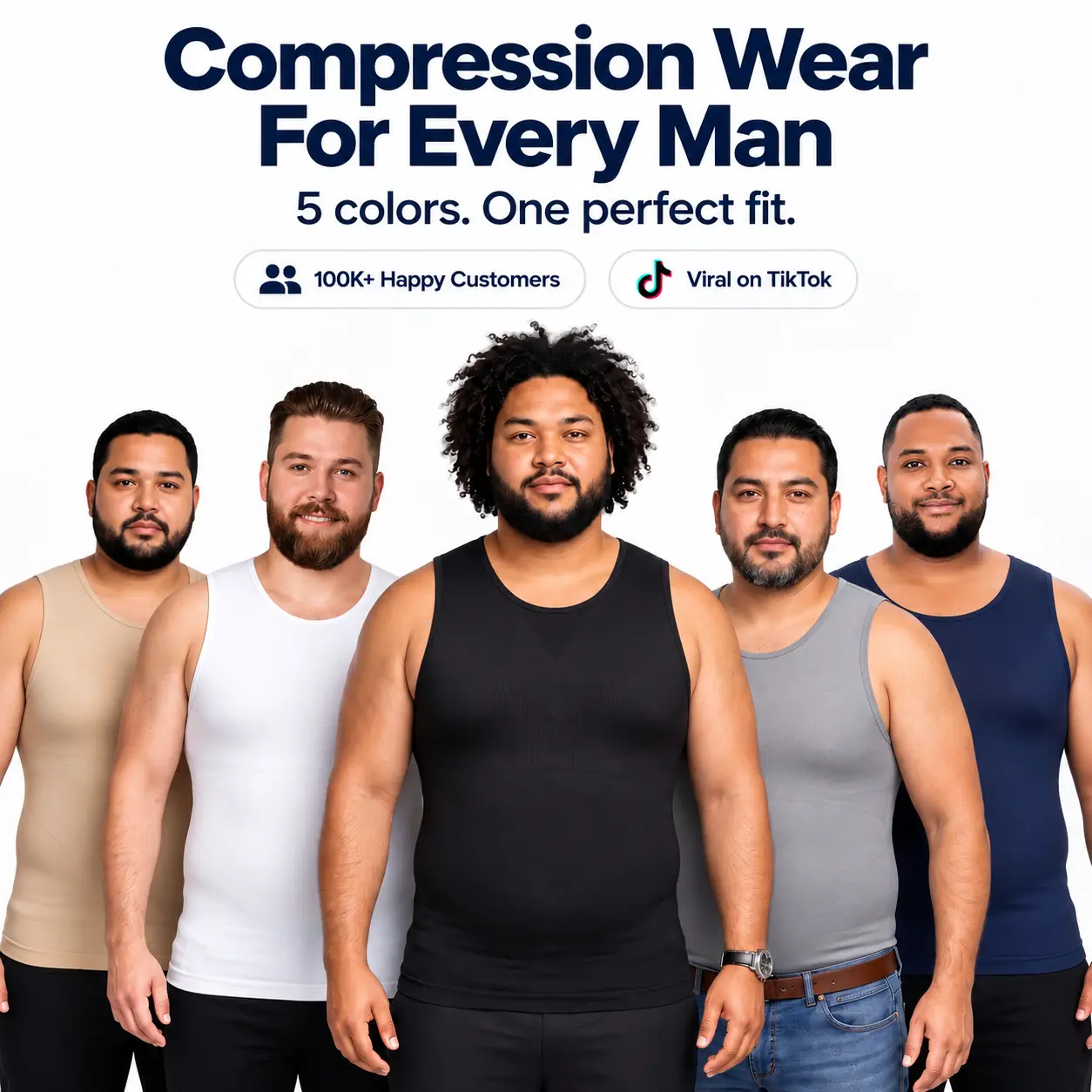 Qore Logiq - Men's Compression Tank Top | Sleeveless Shapewear Undershirt, Slim-Fit Menswear Undergarment with Tummy Control, Sleeveless Frees Arms to Move, Supportive Yet Flexible for Movement