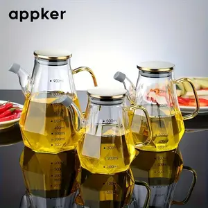 Glass Oil Dispenser, 1 Count Leak Proof Oil Bottle with Handle, Kitchen, Oil Bottle for Home Kitchen Outdoor Picnic, Cooking Oil Container, Utensils, Kitchenware