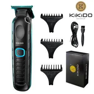 KIKIDO Cordless T-Blade Hair Trimmer for Men, Detail Trimmer for Lineups, Beard and Edge Trimming, Lightweight Rechargeable Barber Trimmer with 3 Guide Combs  Gift