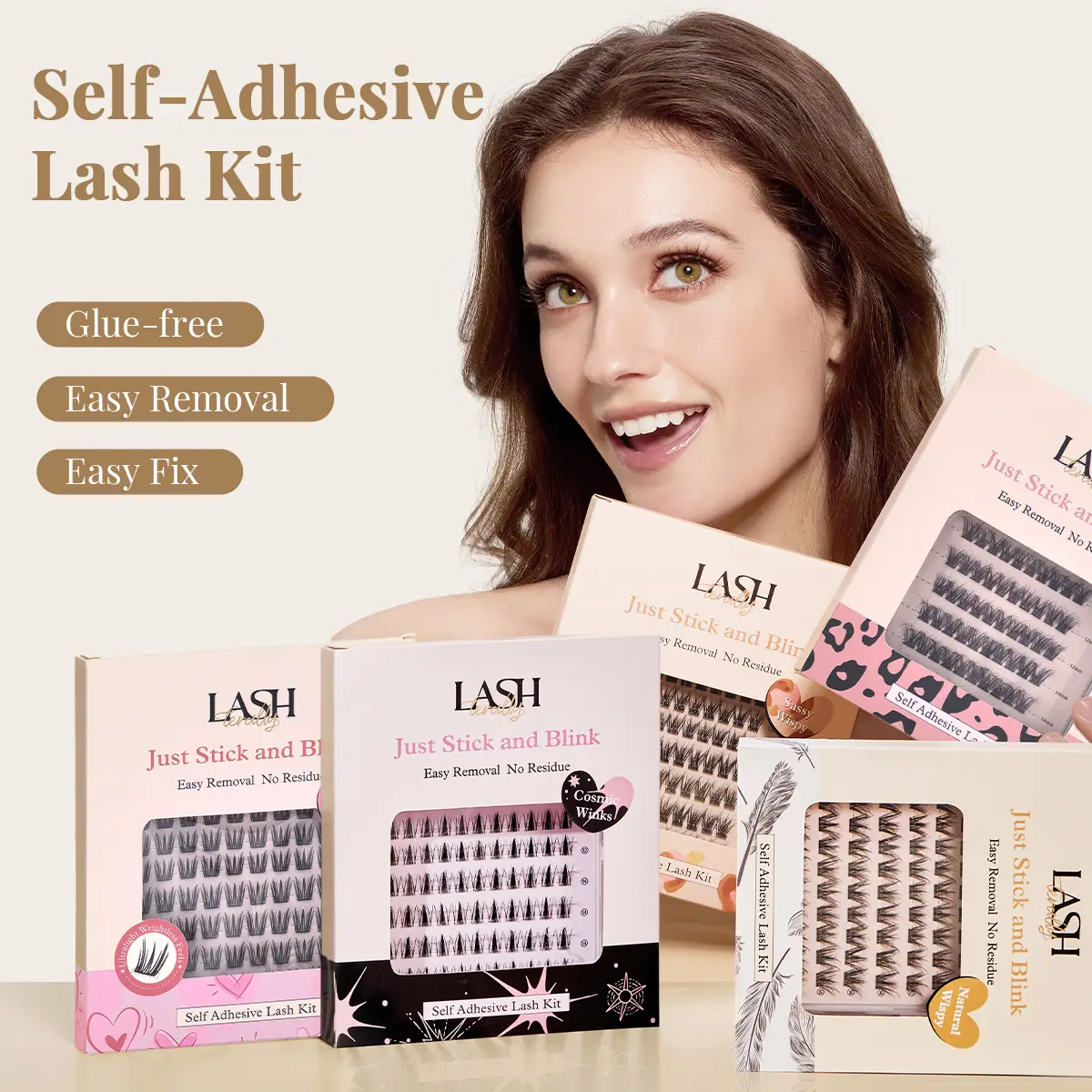 Lashterally Selfadhesive Lash Clusters Kit Natural Eyelash Clusters No Glue Needed Easy Apply Removal Cluster Lashes Extension 10mm12mm14mm Clu