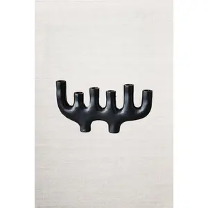 Small Matte Black Taper Candle Holder