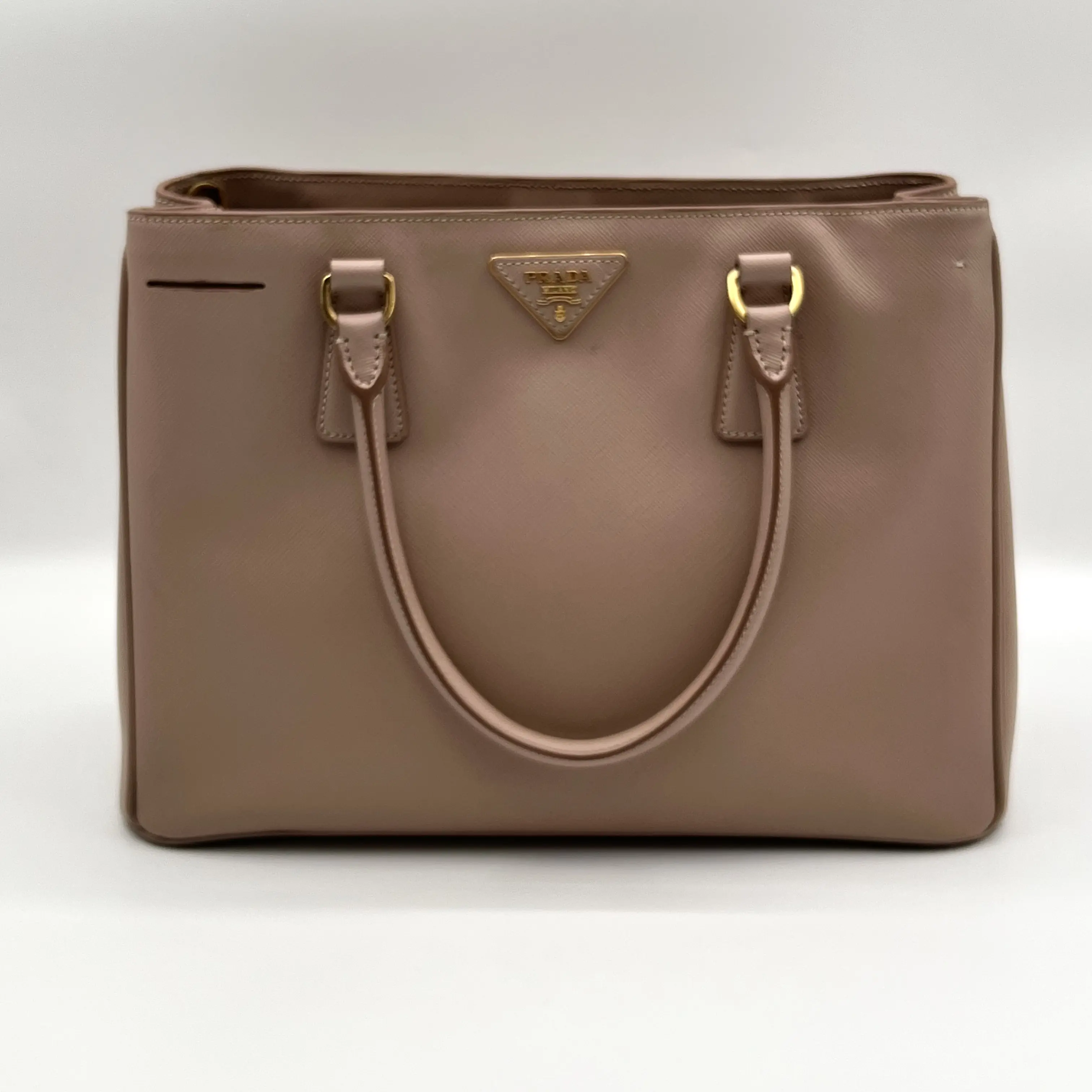 Pre-owned PRADA Leather Tote Bags Galleria Saffiano Tote Bag Blush Pink Medium JM R0040