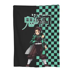 D-emon Slayer Tanjiro Kamado Blanket Lightweight Throw Blanket Flannel Fleece Microfiber Plush Bed Blanket Super Soft Blanket For All Season 3d Print Blanket For Bedroom Sofa Great Holiday Gift