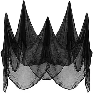 200x80Inch (5x2m) Halloween Black Creepy Cloth for Party Decorations Outdoor Handing, Scary Spooky Fabric Gauze, Stretchy, Giant, for Outdoor, Yard, Doorways Entryways Windows Decor
