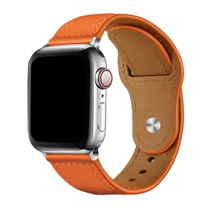 Compatible with Apple Watch Band 38mm 40mm 41mm , Top Grain Leather Watch Thin Wristband for iWatch Ultra SE Series 8/7/6/5/4/3/2/1(NO watch) Accessories