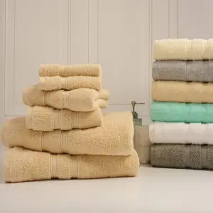 Bibb Home 6-Piece Zero Twist Egyptian Cotton Towel Set Bath Hand