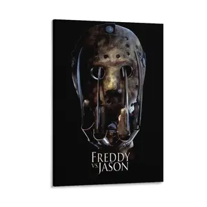 The Freddy Vs. Jasons Movie Poster, A Vintage  Piece, Is Perfect for Wall Decoration in Bars, Garages Or Cafes. Poster Canvas Wall Art For Bedroom Decor Bar Office Room Decor Gift