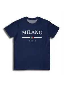 Milan Italian Flag Print T-shirt 2026 Summer Casual Short-Sleeve Breathable Tee Y2K Men's and Women's Street Fashion Item