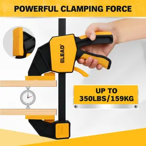 12-Inch Bar Clamp Set with Leveling Block Clamp, 3-Pack Quick-Release Wood Clamps/Spreader, One-Handed F Clamp350LBS Load Limit, Light Duty Woodworking Clamps for Table Wood Working