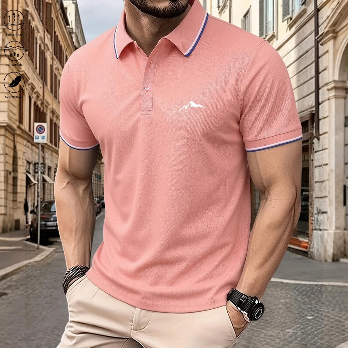 Men’s polo shirt, soft and breathable short sleeves, suitable for everyday wear, outdoor activities, and vacations, summer golf shirt, men’s short sleeves, menswear