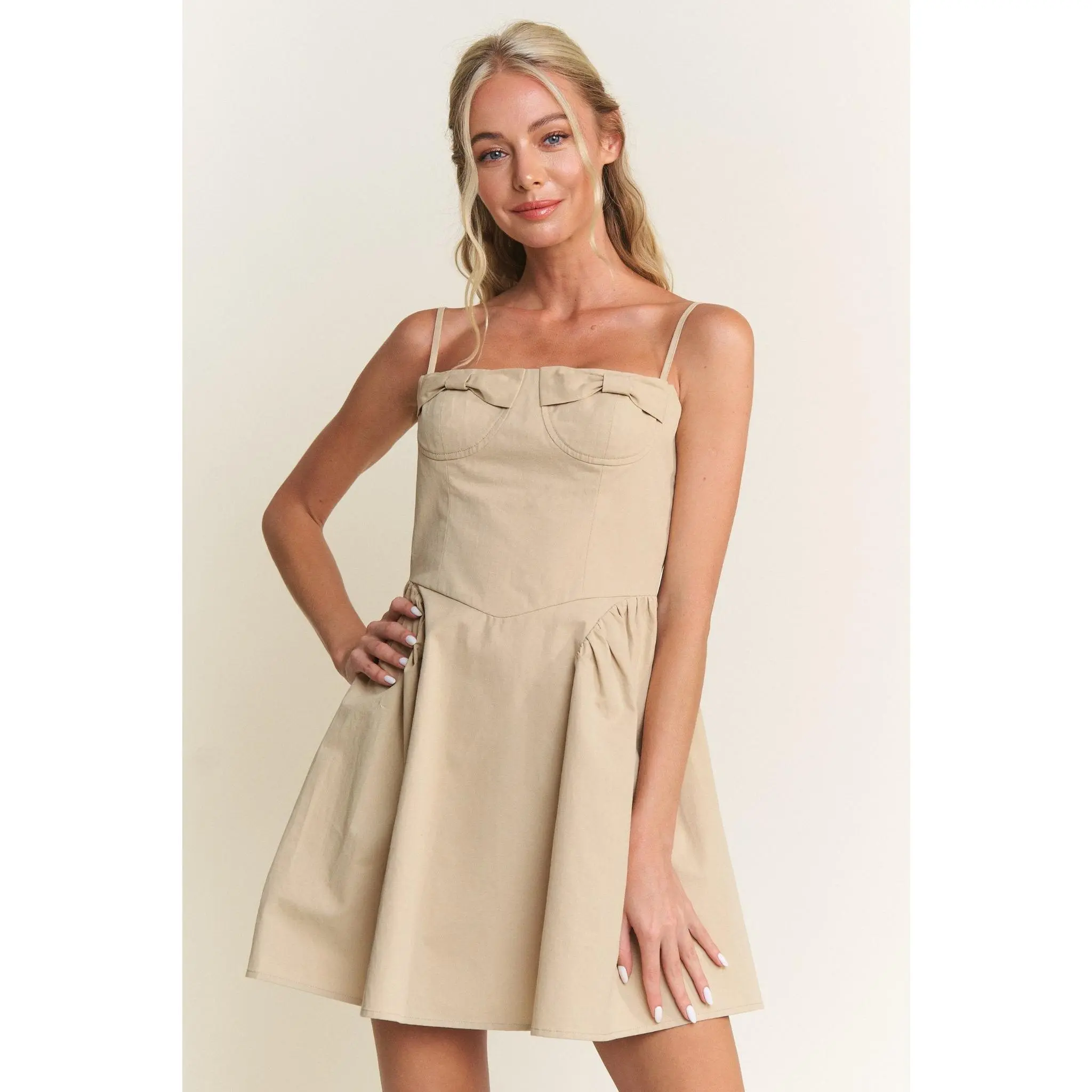 Macy Dress in Beige