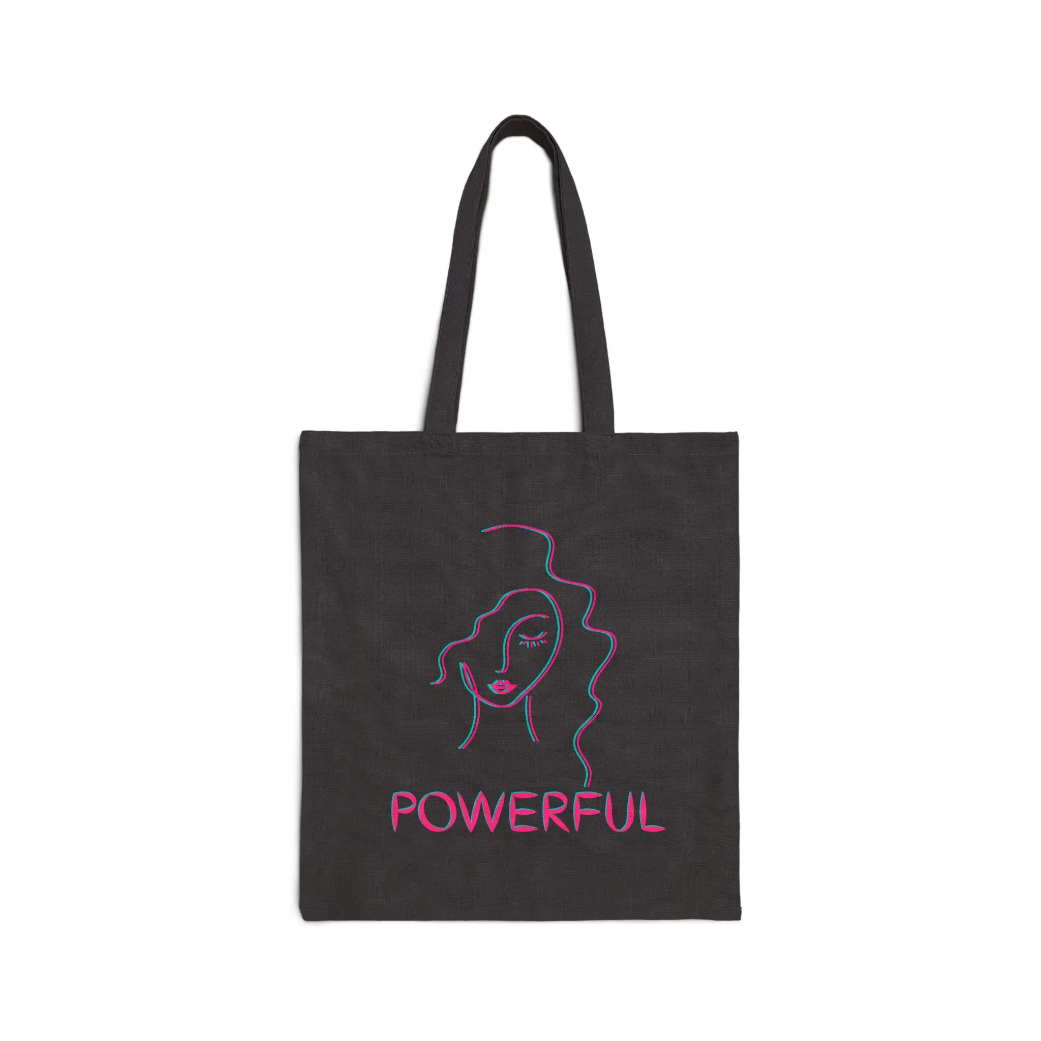 Powerful Glow Tote Bag – Black Canvas Carryall