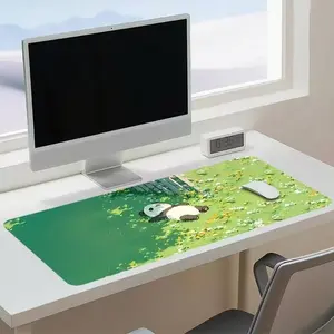 Large Rubber Gaming Mouse Pad, Small Panda Design, Fun Desktop Element, Office and Game Setup, Ideal Christmas and Halloween Gift