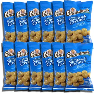 Grandma's Mini Vanilla Sandwich Cremes, 3.71 Oz Big Bags, 12 Pack