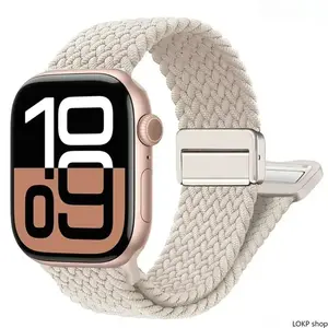 Elastic Nylon Woven Braided Magnetic Watch Band - Soft, Flexible, Breathable, Durable Replacement Strap with Magnetic Buckle, Fashion Accessory for Daily Casual & Outdoor Use, Accessories