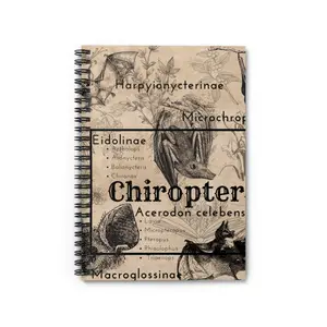 Dark Academia Bat Notebook, Bats, Goth Journal, Notes, Craft Journal, Spiral Notebook Ruled Line, Goal Tracker, Dream Journal, Story Starter