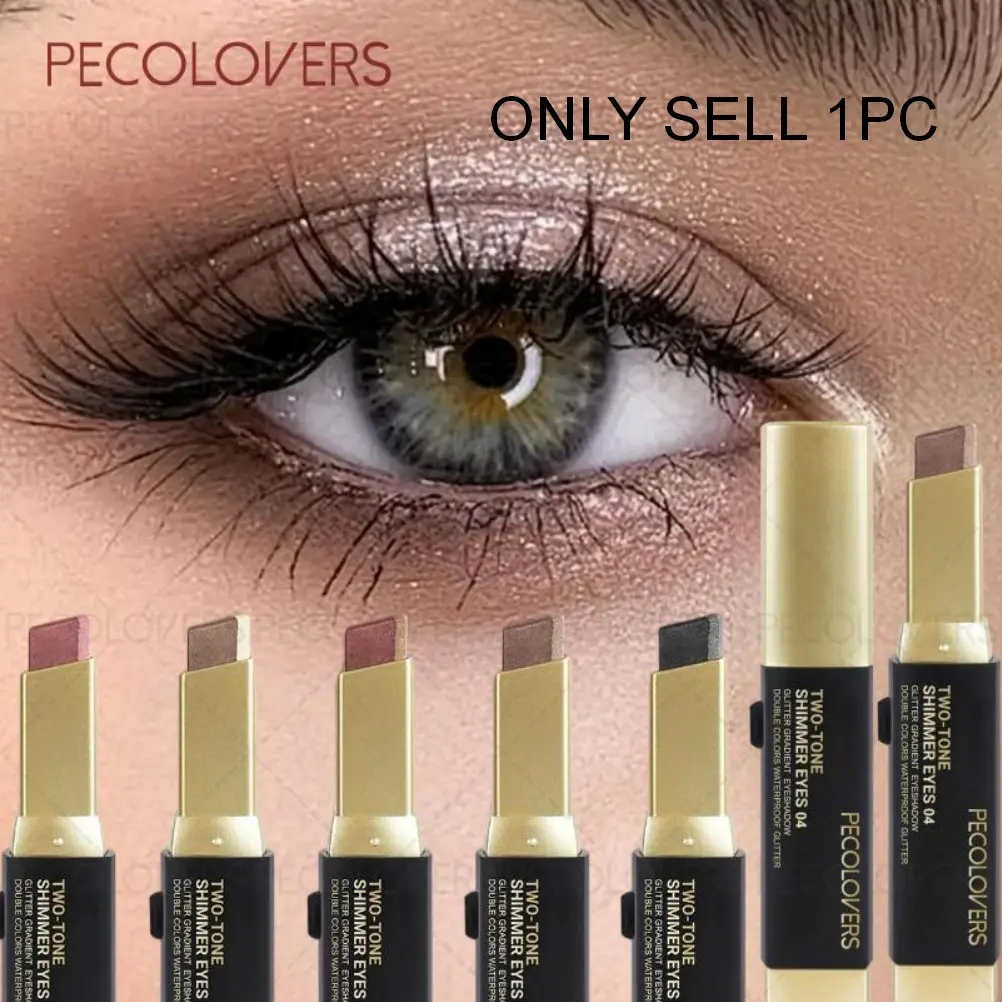 6pcs/set Two-in-one Two-color Gradient Pearlescent Eyeshadow Stick, Long-lasting Shimmer and Metallic Texture, Highly Pigmented, Long Lasting Shimmering, Creates Stunning Eye Makeup Effects, Quick Makeup, Glitter Eyeshadow Stick, Eye Makeup Products