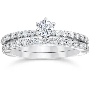 1 Carat Diamond Engagement Wedding Ring Set 10K White Gold