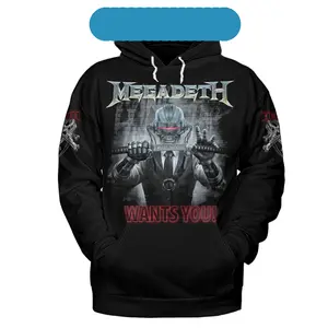 Megadeth Wants You Black Red White Design Hoodie Shirt For Men, Graphic Hoodie Shirt Breathable And Comfy, Hoodie Casual Mens Shirt