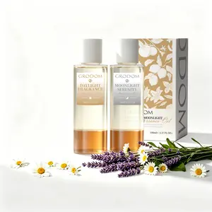 GRODOM Day & Night Body Essence Oil Set Plant-Based Moisturizing Serum for Hydrating Brightening Skin Citrus Daylight Lavender Night Repair Smooth Radiant Skin Care Daily Use 100ml