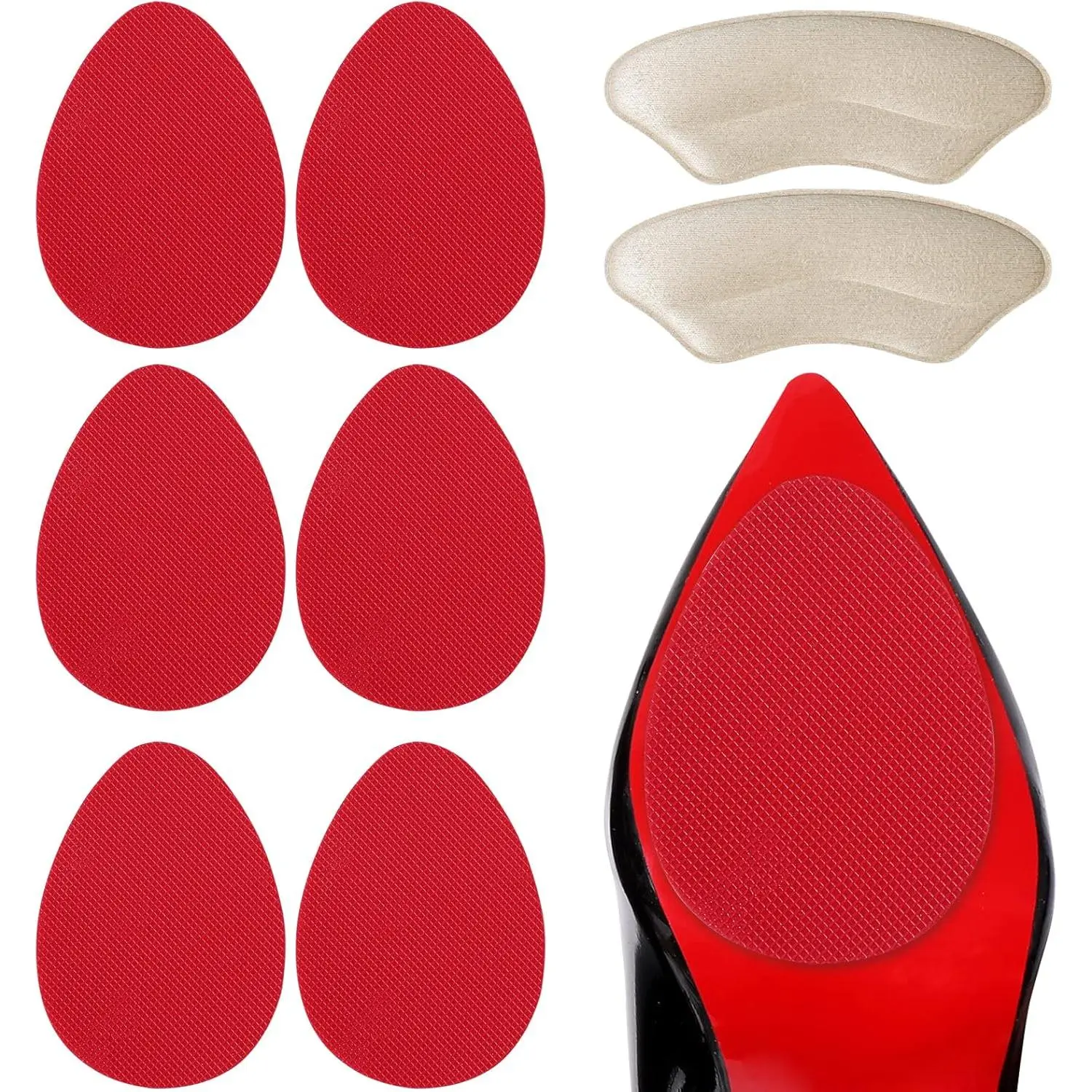3 Pair Red + 1 Pair Beige