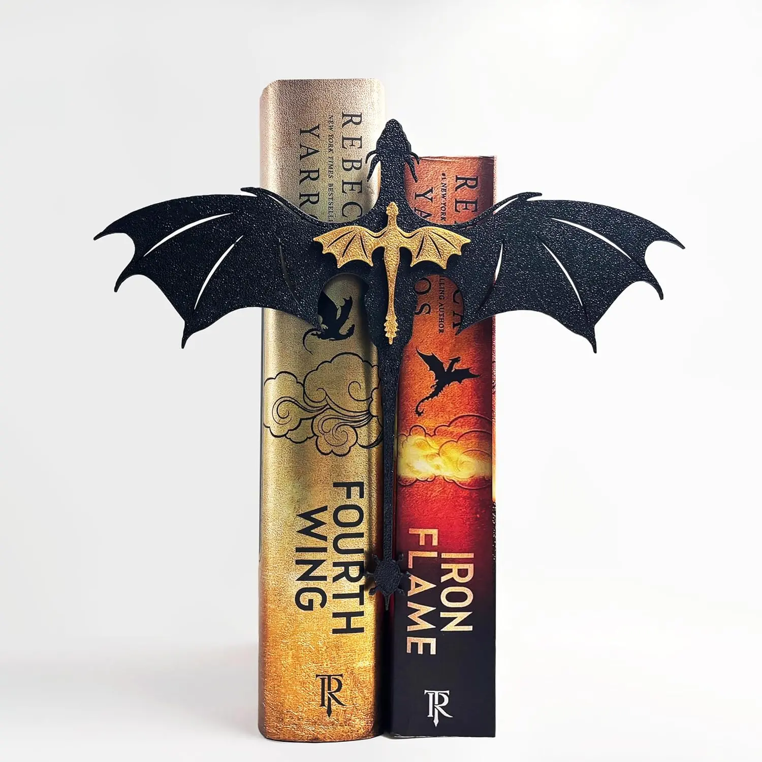 4th Wing Inspired Sturdy PLA Plastic Modern Lightweight Dragon Bookshelf Statue Decor, Fantasy Romance Merch, Book Accessories, Gifts for Book Lovers (8.5x6.8 in)
