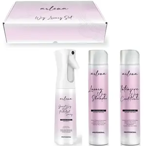 Arlena Luxury Wig Care Bundle Gift Box - Wig Shampoo, Conditioner & Heat Protectant Spray | Revitalize, Protect, and Extend Wig Lifespan | For Synthetic & Natural Hair Wigs