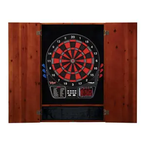 Viper 40-0235 797 Electronic Scoring Metropolitan Cinnamon Soft Tip Dartboard Cabinet, Electronic Scoring Dartboards