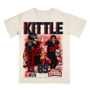 George Kittle V2 #85 49ers Tee #/500 | Kittle People’s TE Gear, SF Fan Pride, Limited Faded Block & Catch Vibe