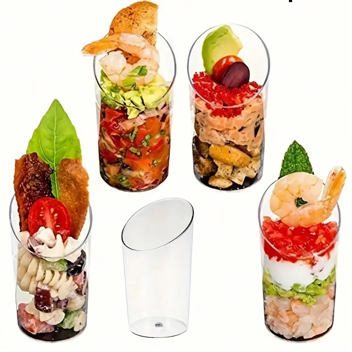 Transparent Plastic Cups for Pudding Jelly Ice Cream Desserts, Party Wedding Dining Supplies, Mini Appetizer Bowls for Restaurants, Clear Plastic Cup