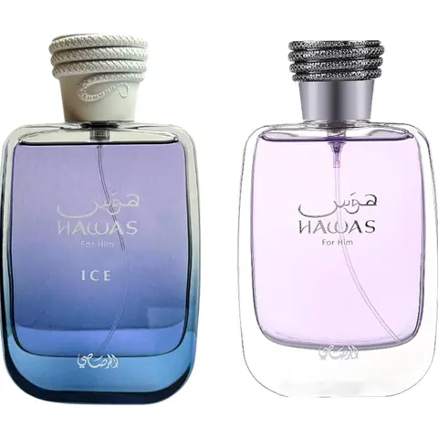 (2pc Bundle Pack) Hawas + Hawas Ice by Rasasi EDP Spray, 3.4oz
